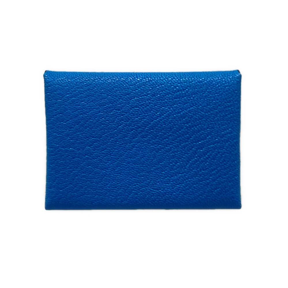 Hermès Calvi Duo Verseau Coin Case Blue Zanzibar Mint